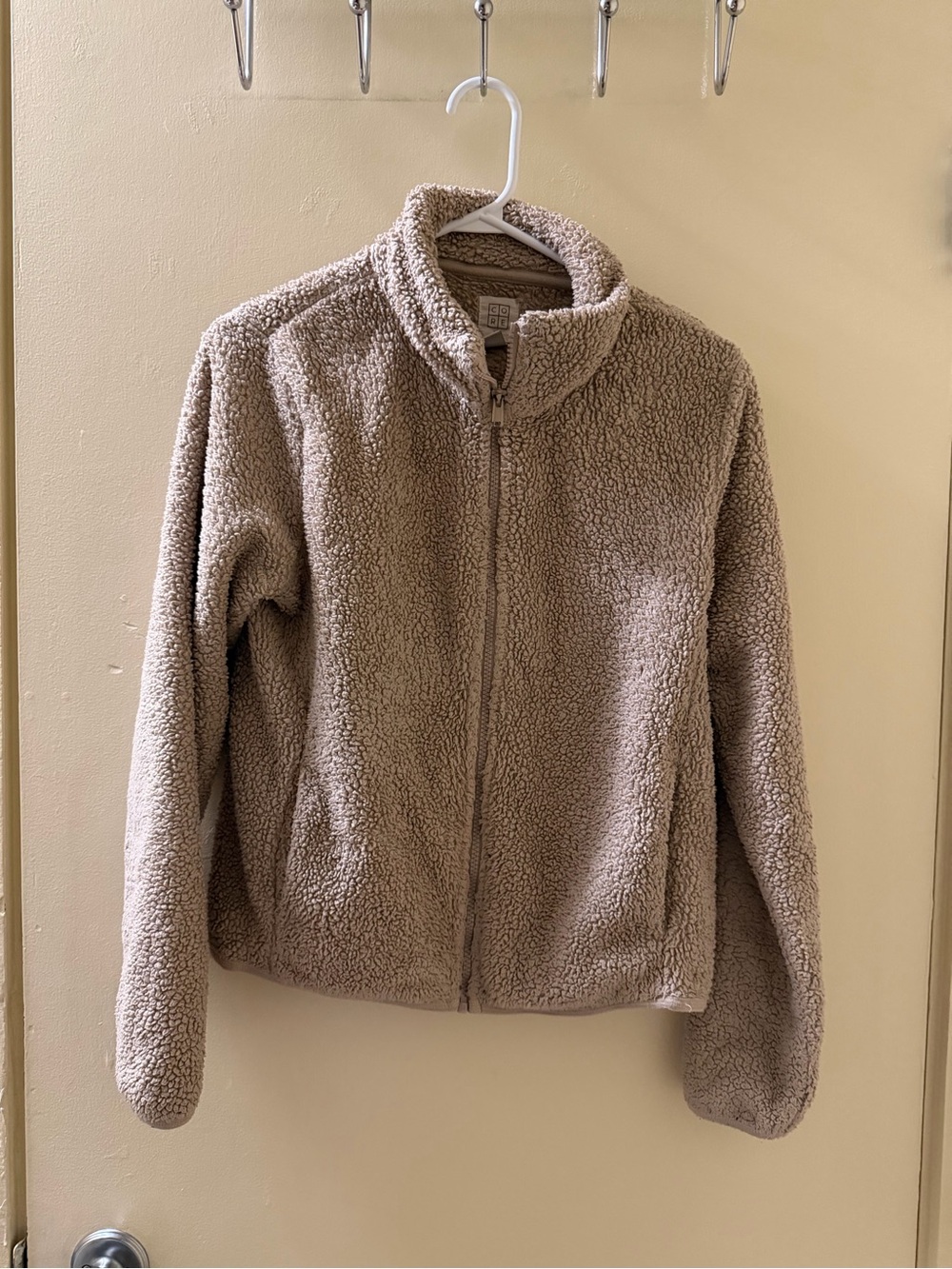 Cozy Women's Taupe Sherpa Zip Jacket